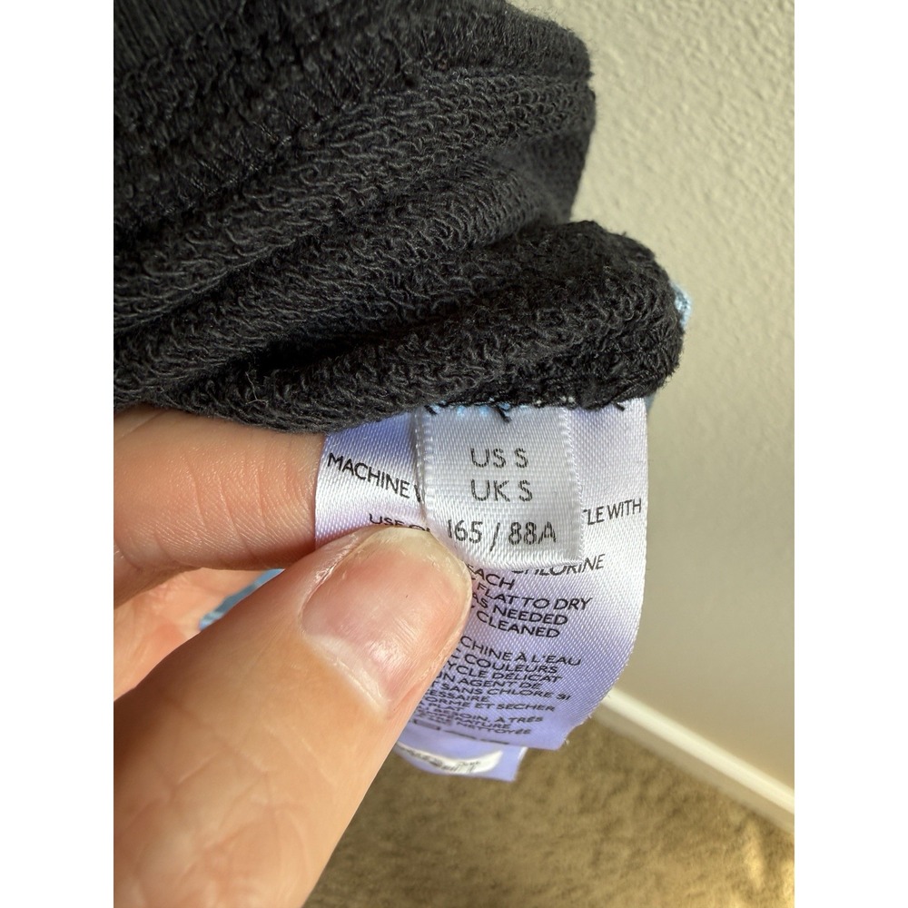 Pilcro x Anthropologie Contrast Flannel Plaid Sweatshirt Blue Black Womens S - Picture 7 of 9